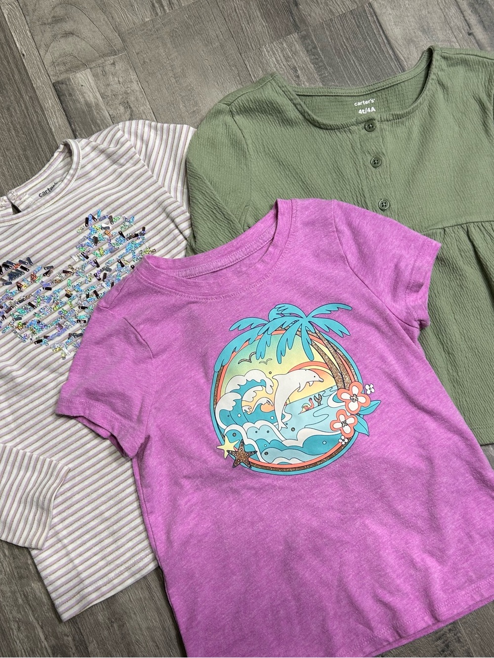 Girls Graphic Long Sleeve and Short Sleeve Bundle